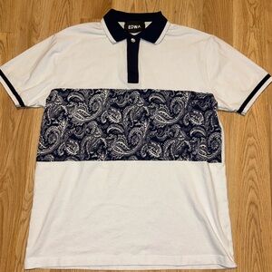 EDWA by Edward Spiers Mens 2XL Bandana Graphic Polo Shirt NWOT